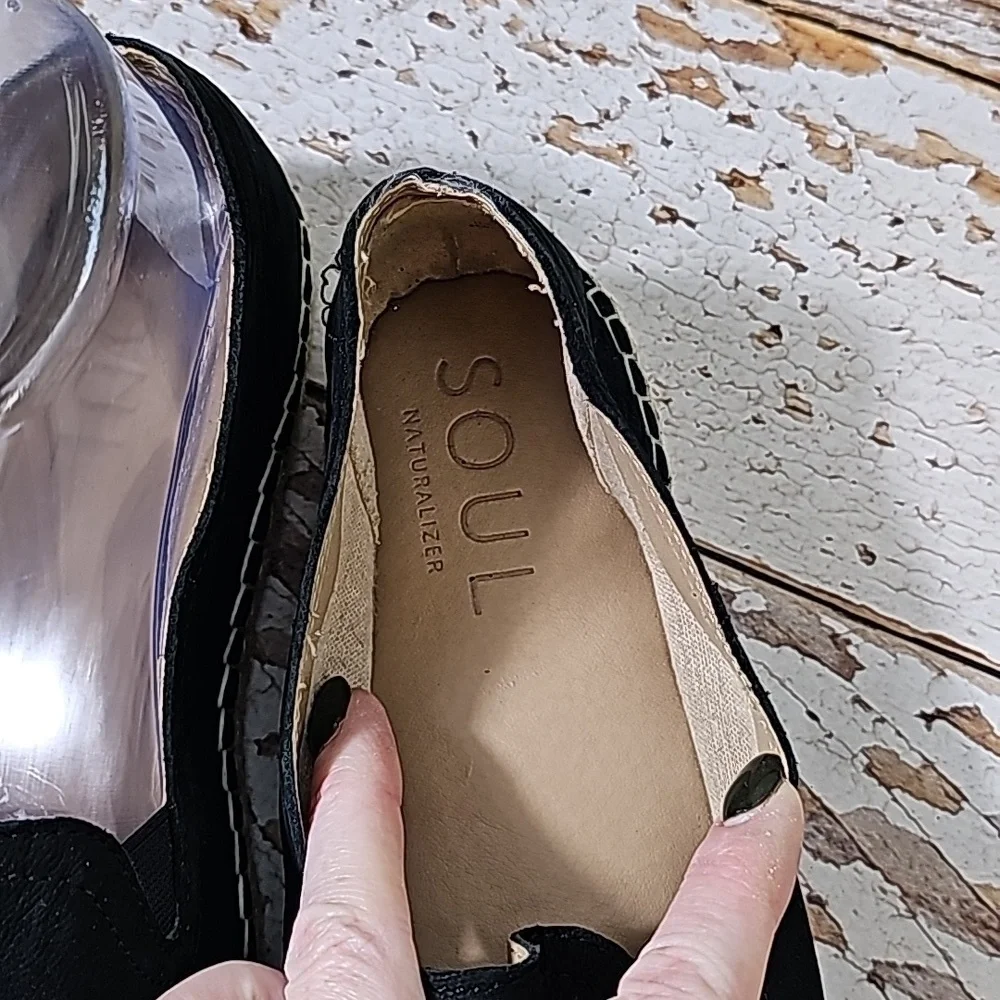 Black Espadrille Slip-On Shoes - Picture 3 of 5